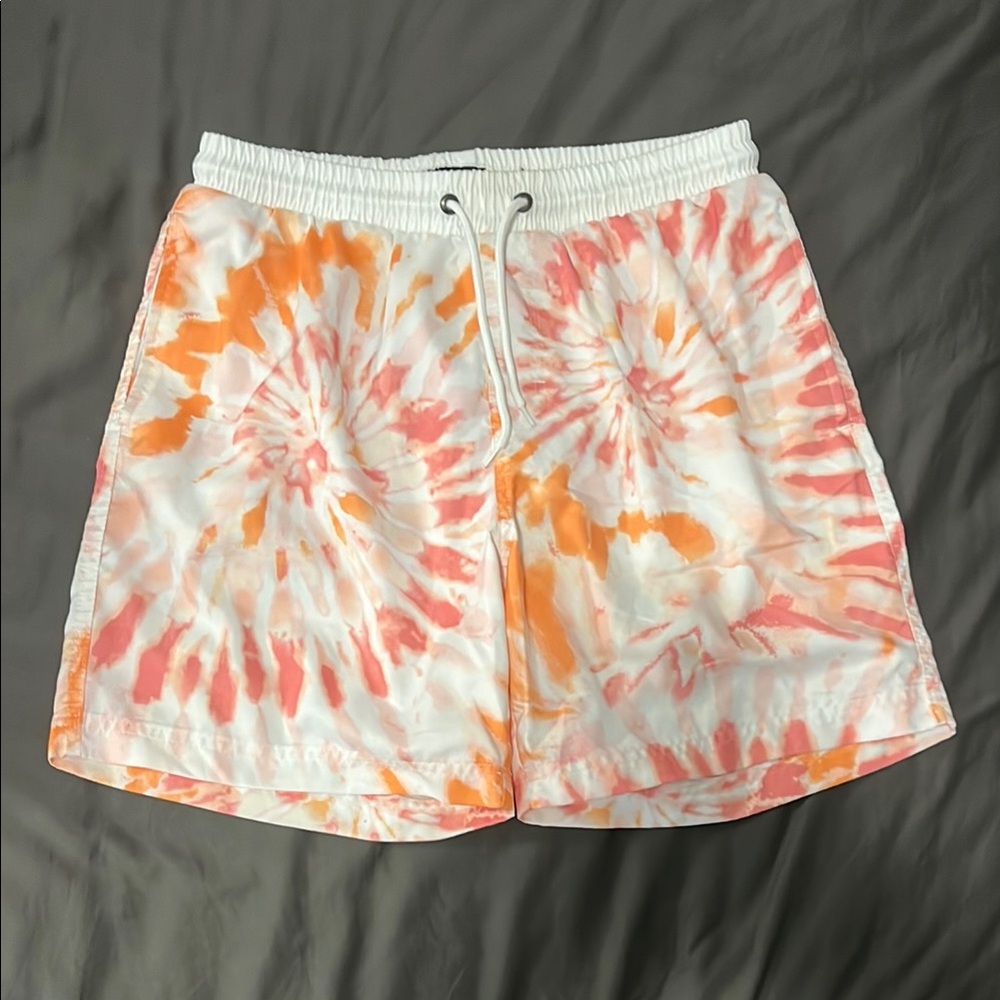 Club Room White and Orange Swim Shorts